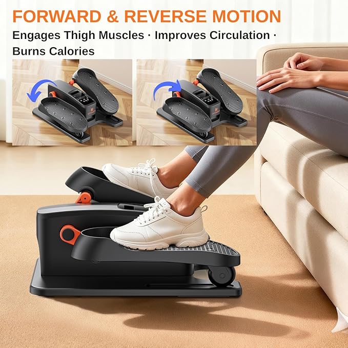 Under Desk Elliptical Machine, Electric Elliptical Leg Exerciser as Seen on TV for Seniors, Portable Quiet Seated Pedal Exerciser for Home Office with 12 Adjustable Speeds and Remote Control