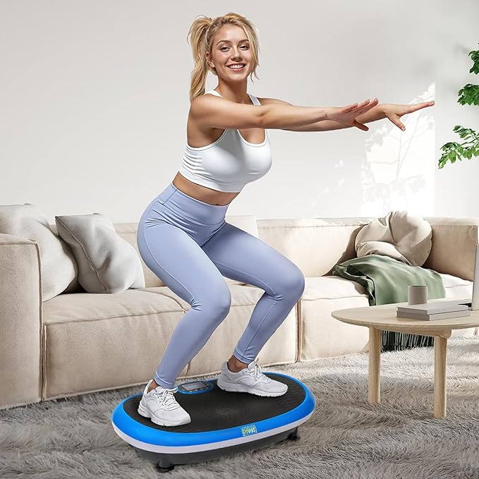 Fitvids Vibration Plate Exercise Machine Workout Vibration Fitness Platform with Resistance Loops and Resistance Band,Various Sizes