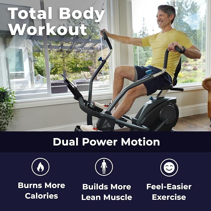 Teeter FreeStep Recumbent Cross Trainer Stepper, Zero-Impact Exercise Bike Alternative w/Patented Physical Therapy Stride, Up to 350lb, Free App w/Trainer Workouts (LT3+Mat Bundle)