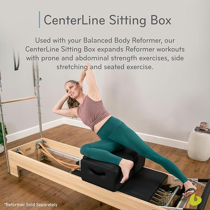 Balanced Body Centerline Sitting Box, Pilates Reformer Box for Balanced Body Centerline Reformer, Pilates Workout Equipment for Home Workouts and Professional Studio Use