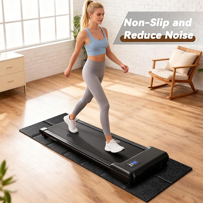 Walking Pad Mat – 68" x 24", 1/4" Thick Non-Slip Treadmill Mat for Carpet Floors & Hardwood, Shock Absorbing Exercise Mat & Under Treadmill Mat for Floor Protection in Home Gym