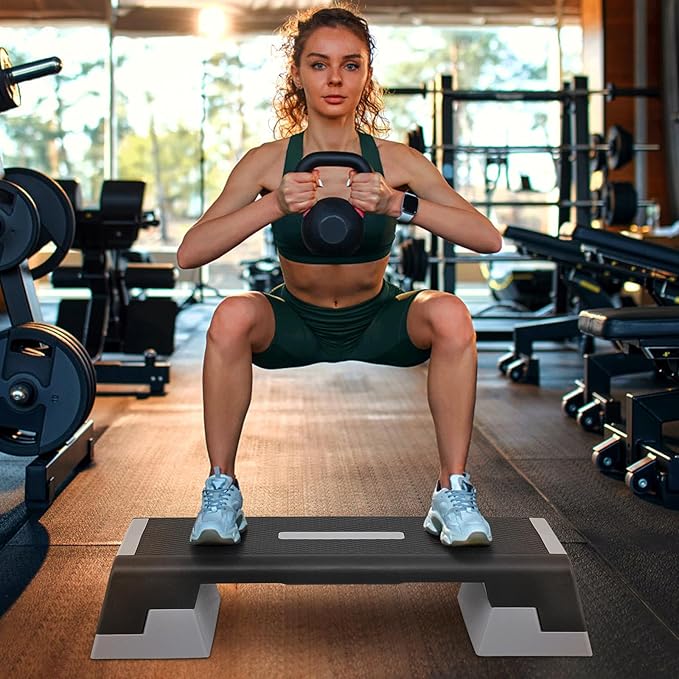 MADOG Aerobics Stepper Platform with 4/6/8 inch Height Stackable Risers