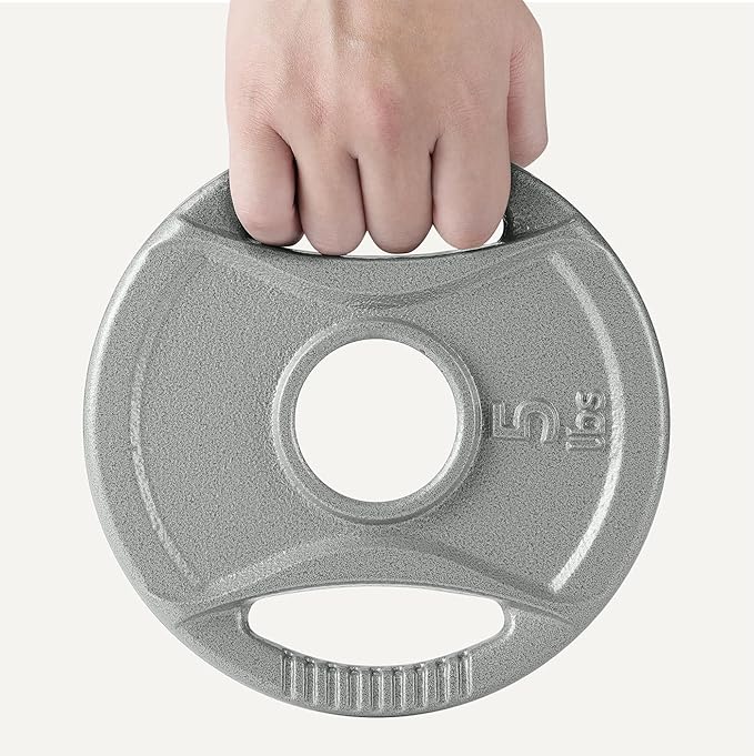 Amazon Basics 2-Inch Olympic Cast Iron Grip Weight Plates