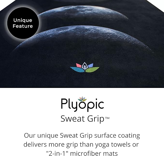 Plyopic. All In One Yoga Mat | Luxury Sweat-Grip Mat/Towel Combo | Ideal for Yoga, Hot Yoga, Bikram, Pilates, Workout & Exercise | Eco-Friendly Natural Rubber