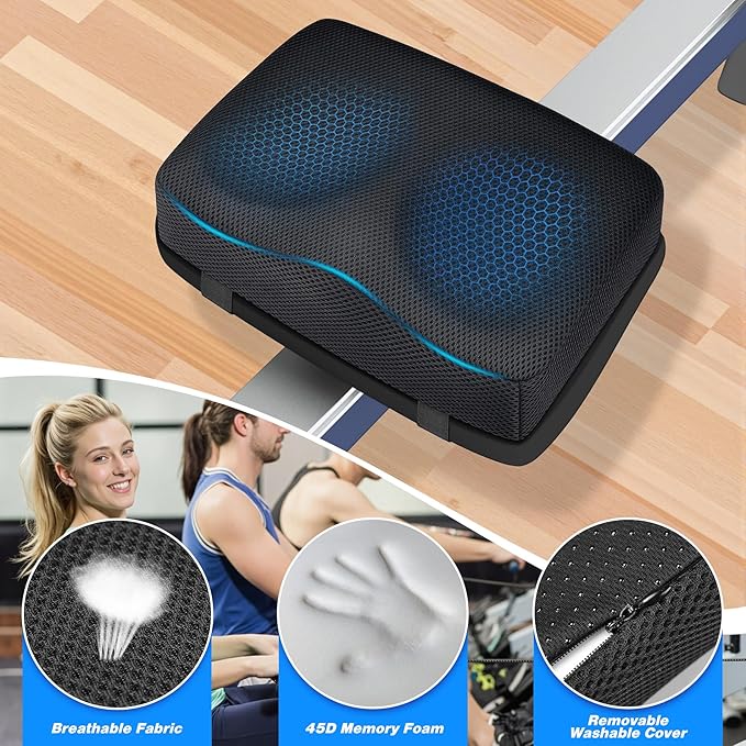 Rowing Machine Seat Cushion, Rower Machine Pad with Memory Foam, Rowing Machines Seat Cushion Compatible Most Row Machine, Rowing Accessories