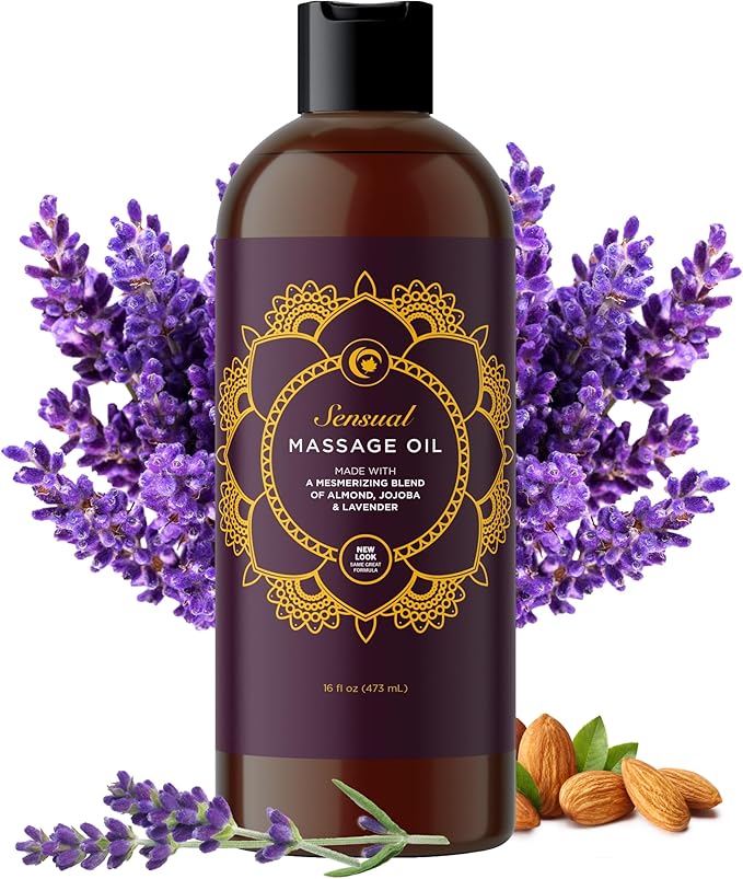 Massage Oils for Massage Therapy Bundle - Maple Holistics Massage Oil Kit with 16 Fl Oz Aromatherapy Lavender Massage Oil for Couples Plus Vanilla Scented Massage Oil Made with Pure Essential Oils