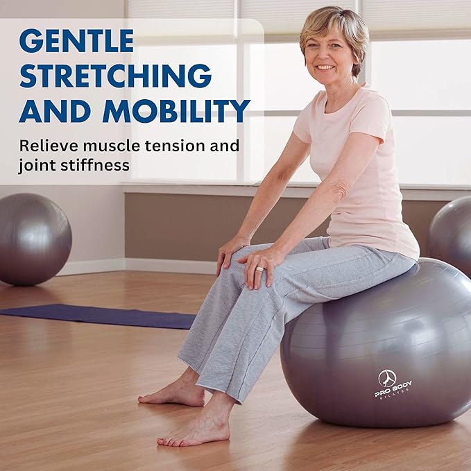 ProBody Pilates Yoga Ball - Exercise Balls, Various Sizes, for Stability, Pregnancy, Workout & Physical Therapy