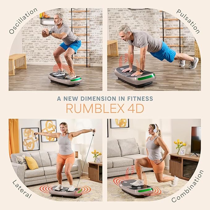 Lifepro Rumblex 4D Vibration Plate Exercise Machine with Triple Motor Oscillation, Linear, and Pulsation – Advanced 4D Vibration Technology for Whole Body Fitness, Weight Loss and Recovery at Home