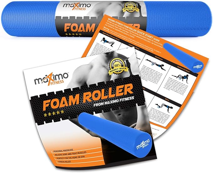 Maximo Fitness Foam Roller - High Density Exercise Roller for Trigger Point Self Massage, Muscle and Back Roller for Fitness, Physical Therapy, Yoga and Pilates, Gym Equipment