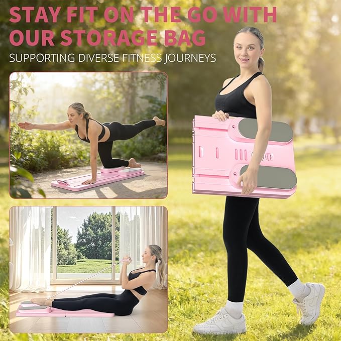 Pilates Board - Pilates Reformer Set, Multi-Purpose Foldable Pilates Reformer Board for Home,11 in 1 Pilates Equipment