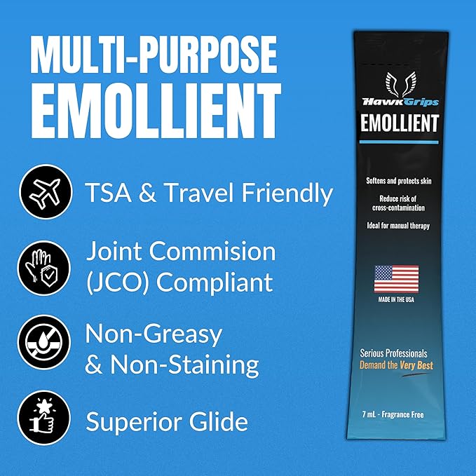 HawkGrips 7ml Massage Emollient Single Use Packet, Vanilla, Emollient for IASTM and Massage, Soft Tissue Mobilization for Massage Therapy, 36 Count
