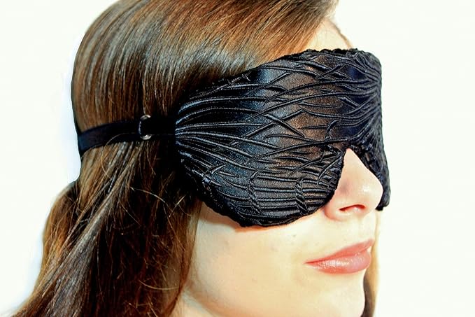 Handmade Weighted Sleep Eye Mask Yoga Pillow - Flax Seed Fill - Unscented - Black Magic - TEMF-BM