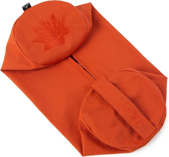 Yoga Studio Spare Organic Cotton Bolster Covers With Handle And Zipper (Terracotta)