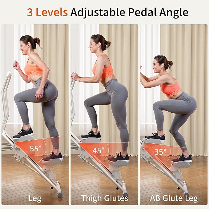 MOMODA Stair Stepper Resistance Adjustable Folding Vertical Climber Machine for Home Gym Full-Body Workout