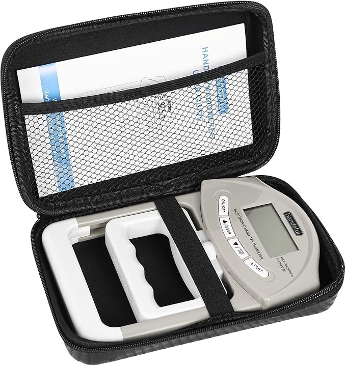 Handeful Grip Strength Tester Trainer - Dynamometer Handgrip Measurer Meter, Handheld Strengthener Exerciser for Sports, School, and Home Use