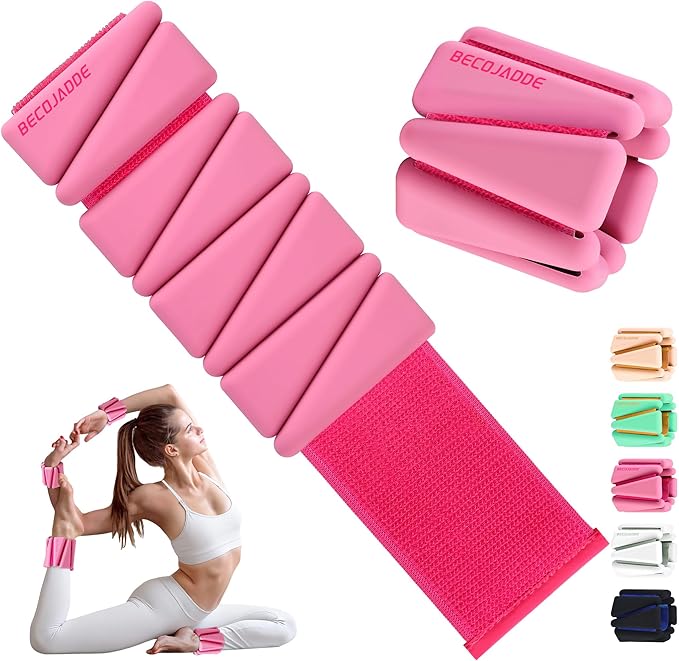 Ankle Weights for Women Wrist Weights Set of 2 (1 lb/2 lb Each) Adjustable Arm Leg Weight for Womens Men Suitable for Walking Swimming Running Pilates Yoga Gym