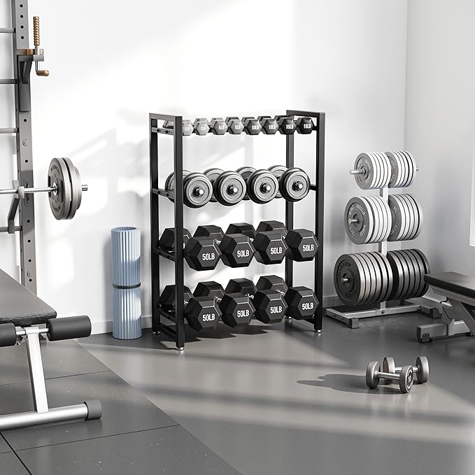 1100 lb | 4 Tier，390 lb | 3 Tier Dumbbell Rack, Weight Rack for Home Gym