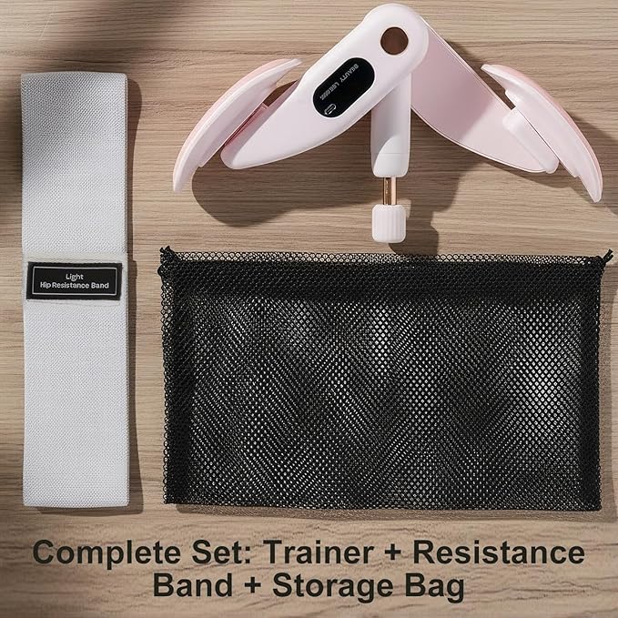 Inner Thigh & Pelvic Floor Trainer for Women, Adjustable Hip Toner with LED Counter, Compact Kegel Exercise Device for Home, Office & Postpartum
