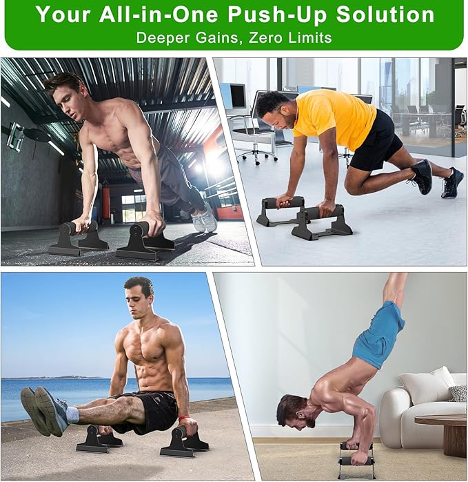 SELEWARE Wood push up bars Parallettes bars Anti-slip Handstand Bars for Calisthenics, Fitness, Floor workouts Solid Wood with Sturdy Metal Bracket, Support 600 lbs