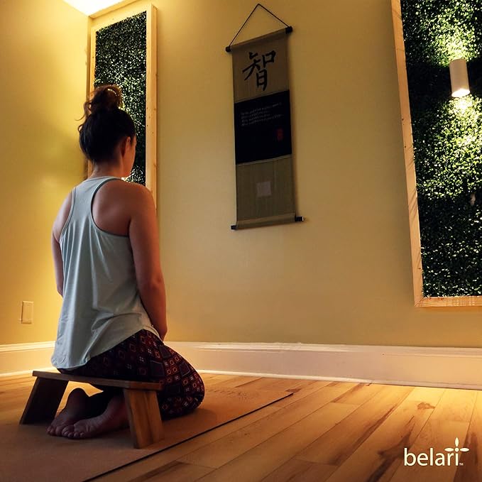 Teak Meditation Bench - Meditation Seat - Meditation Stool - Kneeling Meditation Chair - Portable Folding Meditation Bench - Seiza Yoga Meditation Bench - Prayer Bench (Teak)