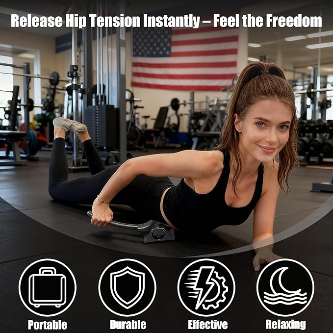 Hip Hook Psoas Release Tool, Deep Tissue Trigger Point Massage Tool, Hip Flexor Release Tool for Iliacus & Psoas Muscle Relief, Self-Massager for Hip, Back & Pelvic Tightness (Black)