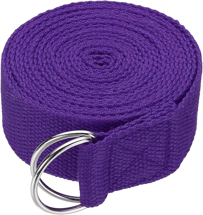 Yoga Strap for Stretching, Athletic Stretch Band with Adjustable Metal D Ring Buckle Yoga Bands