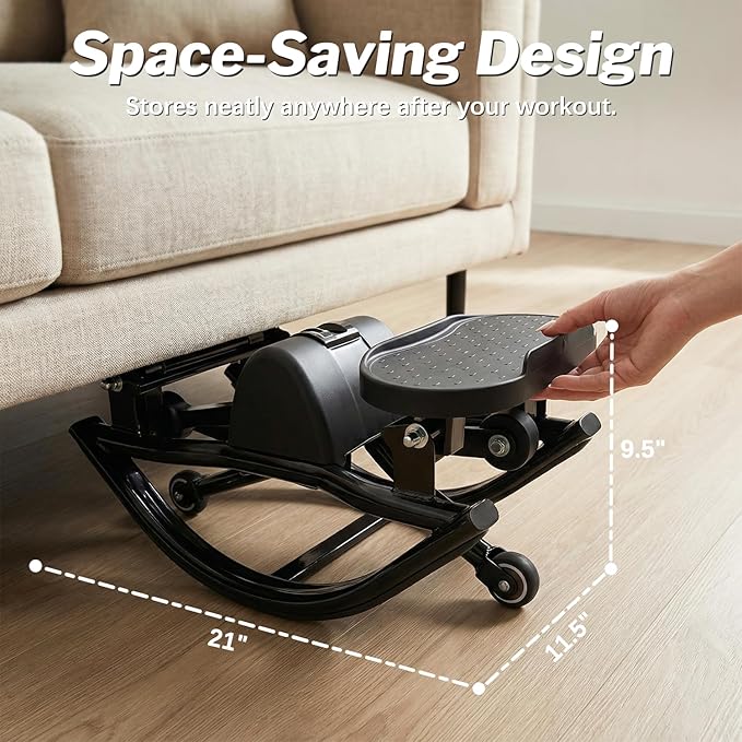 Rocking Stepper for Exercise at Home, 3D Motion Stair Stepper with Resistance Bands & Balance Board, Low-Impact Full Body Workout Equipment, Stable Structure Exercise Equipment[New Vision]