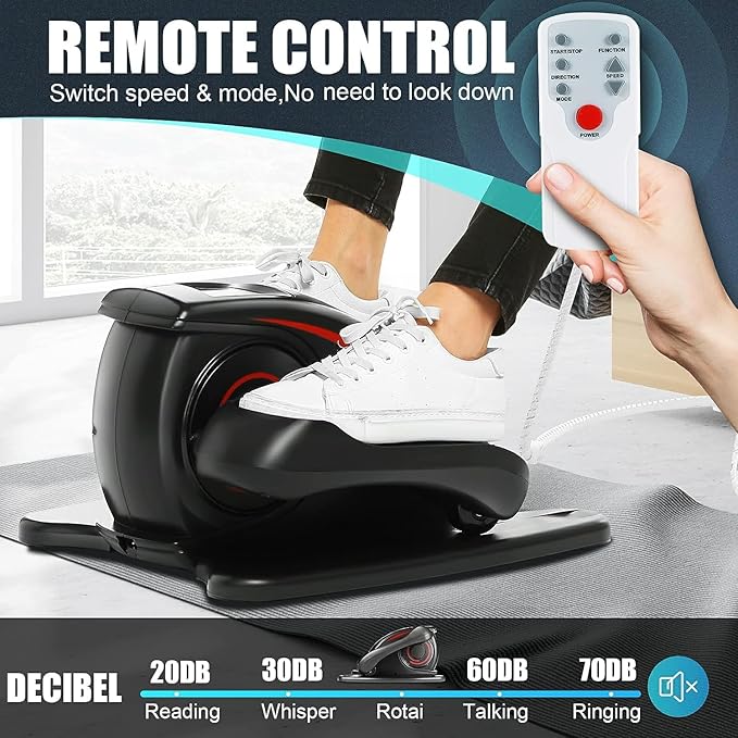 ANCHEER Under Desk Elliptical Machine - Quiet Pedal Exerciser for Seniors, Office & Home, Low-Impact Seated Leg Workout Equipment, Smart LCD Display, Remote Control