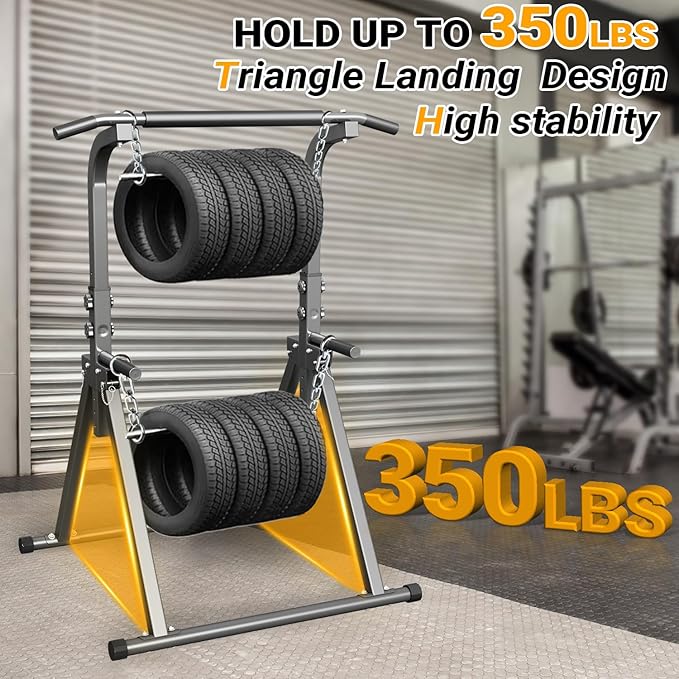 Foldable Pull Up Bar Free Standing Multi-function Power Tower Dip Bar with Assistance Bands Home Gym Strength Training Equipment