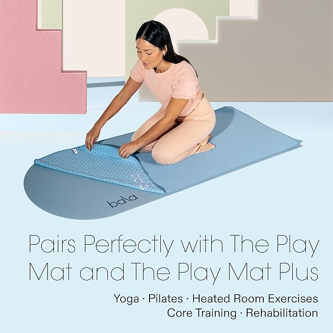Bala Play Mat Towel, Sand - Non-Slip Absorbent Gym Towels Designed for Sweat, Hot Yoga, Pilates & Core Training Workouts - Fitness & Exercise Gear Essentials for Working Out - Men & Women