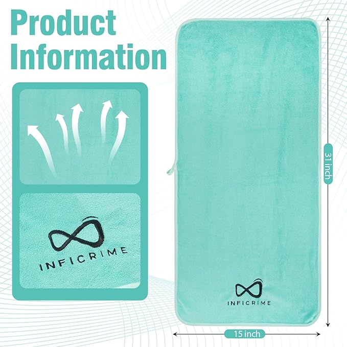 2 Pack Microfiber Gym Towels, 380 GSM 15"x31" Bigger Size Super Soft Quick-Drying Towels for Workout, Yoga, Fitness, Sports, Sweat Absorbent & Lightweight