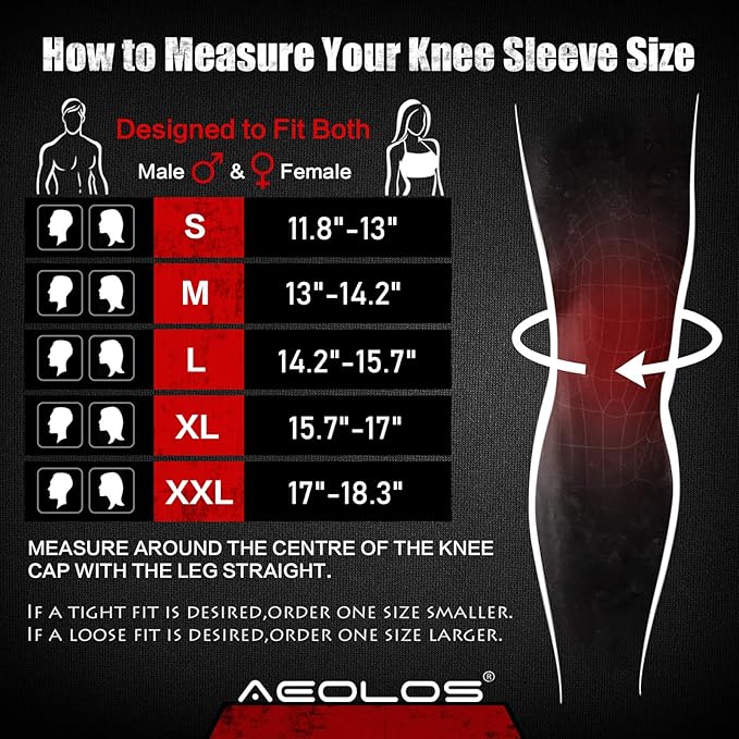 AEOLOS Knee Sleeves (1 Pair)，7mm Compression Knee Braces for Heavy-Lifting,Squats,Gym and Other Sports(X-Large,Camo&Black)