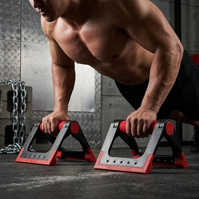 Foldable Push-up Stand Pair Portable Exercise Handles for Home Strength Training Compact Push up Bars for Floor Workouts with Rotating Arm Support 6.3 Inch Fitness Equipment