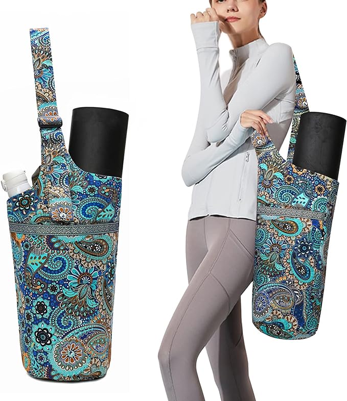 IwIeIaIrI Yoga Mat Bag for Women with Large Size Pocket and Zipper Pocket,Yoga Gifts Accessories with Adjustable Shoulder Strap- Fits Most Workout Stuff