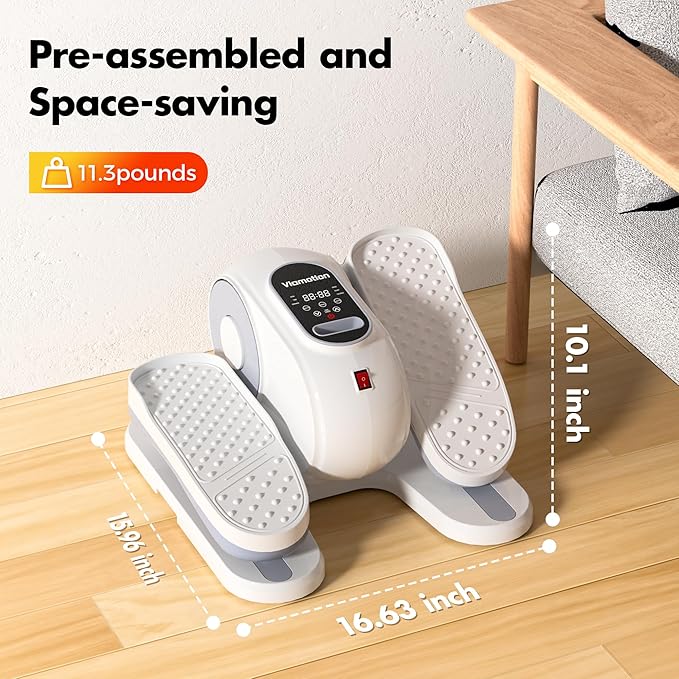 Under Desk Elliptical Machine, Leg Exerciser as Seen on TV While Sitting for Senior with Remote Control, Portable & Quiet Pedal Exerciser with 12 Adjustable Speed