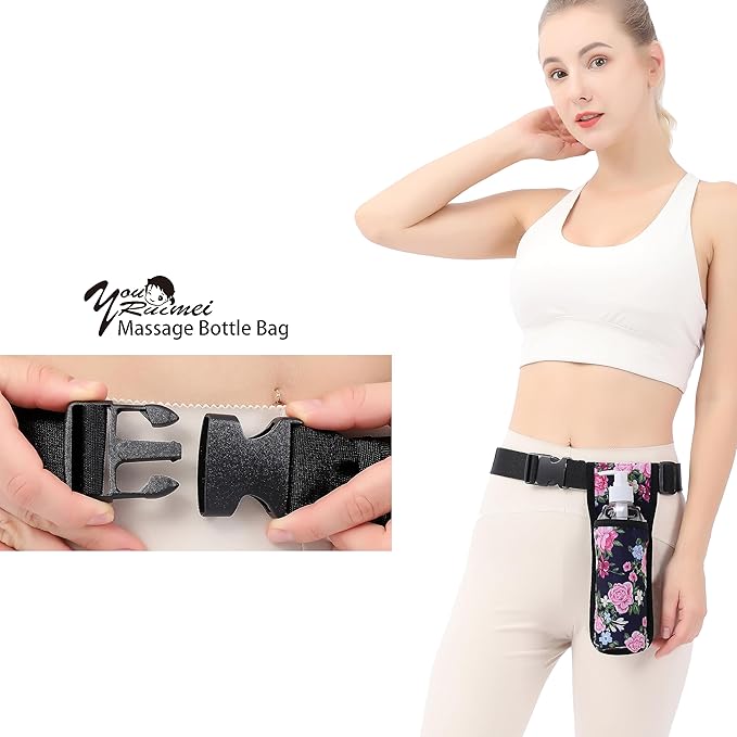 Massage Bottle Bag Massage Oil Bag Massage Therapist Holster Massage Lotion Holster Massage Oil Holster (YR-1KD-MuDan）