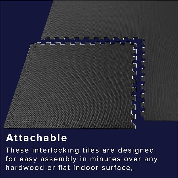We Sell Mats 3/8" Thick Multipurpose EVA Foam Exercise Floor Mat, Interlocking Tiles, Anti-Fatigue for Home or Gym