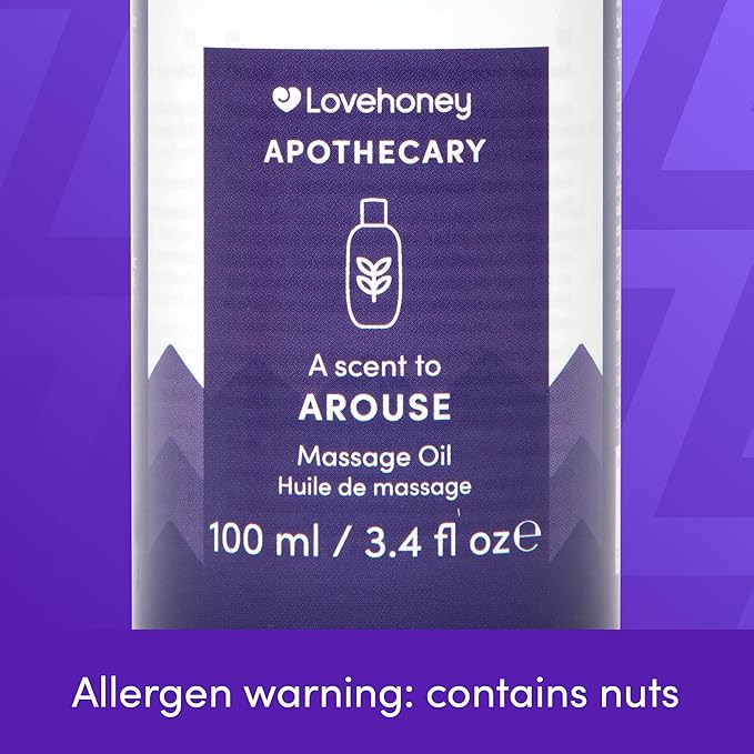 Lovehoney Apothecary Arouse Massage Oil 100ml - Sensual Massage Gel for Couple - Relaxing Body Massage Oil with Rose, Jasmine & Cedarwood Notes - Vegan Friendly