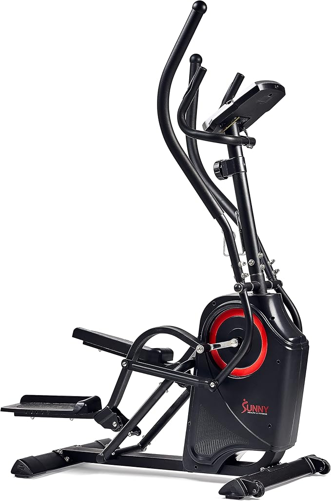 Sunny Health & Fitness Cardio Climber Stepping Elliptical Exercise Machine for Home with 8 Levels of Magnetic Resistance, Performance Monitor, Full Body Workout