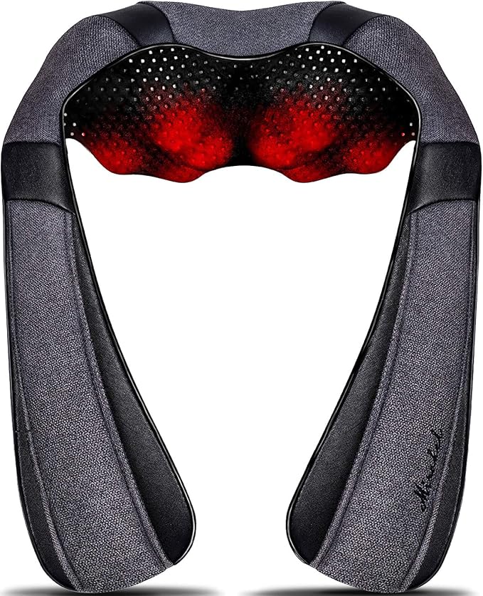 Mirakel Neck Massager for Pain Relief Deep Tissue, Shiatsu Shoulder & Back Massager with Heat, Electric Kneading Whole Body - Mothers Day Gifts for Mom, Wife, Women, Dad, Men, Ergonomic Design Massage