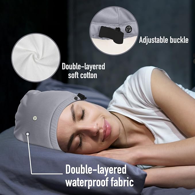 Castor Oil Pack Wrap for Head, Reusable Castor Oil Pack Wrap Organic Cotton for Women Sleeping，Castor Oil Pack Kit for Thinning, Balding, Dry and Damaged Hair L(Oil Not Included)