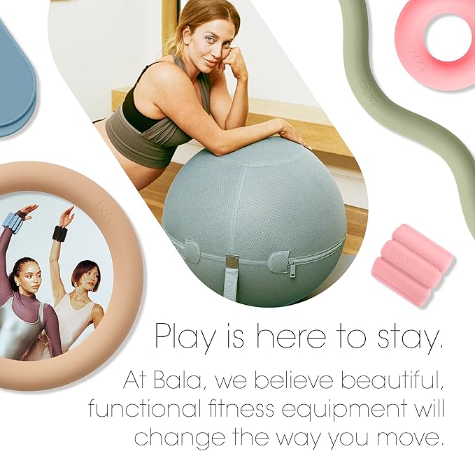 Bala Balance Ball - Exercise Ball Chair for Yoga, Pilates, Barre, Core Strengthening & Physical Therapy - Women's Gym Equipment & Workout Accessories