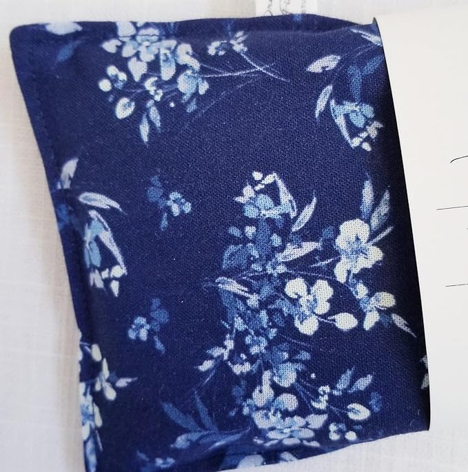 Lavender Eye Pillow for Relaxation – Organic Aromatherapy - Flaxseed Eye Mask - Microwave or Freeze – Handmade Floral Cotton Pillow | Blue Cottagecore Print