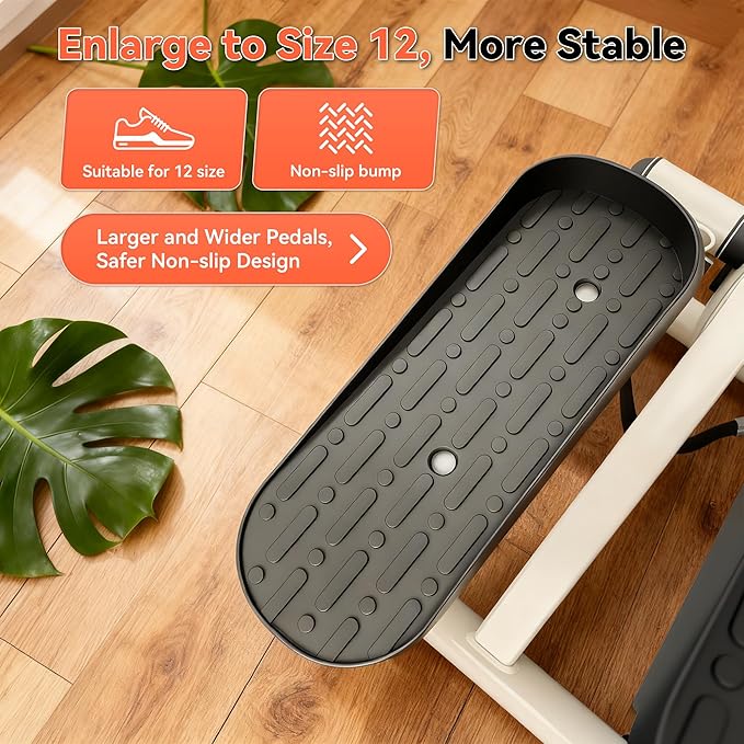 EPHESPORT Steppers for Exercise at Home, New Version Stair Stepper with Adjustable Resistance, Featuring LCD Display & Resistance Bands, Smooth & Quiet Mini Stepper for Full Body Workout