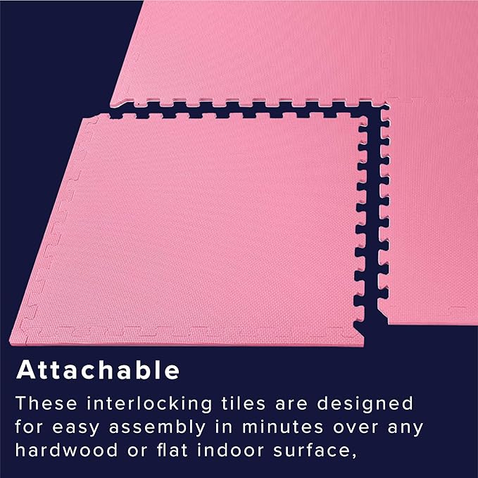We Sell Mats 3/8" Thick Multipurpose EVA Foam Exercise Floor Mat, Interlocking Tiles, Anti-Fatigue for Home or Gym