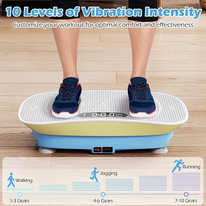 Goplus Vibration Plate Exercise Machine, Vibrating Platform for Lymphatic Drainage w/Remote, LED Display, Home Workout Full Body Shake Board for Weight Loss