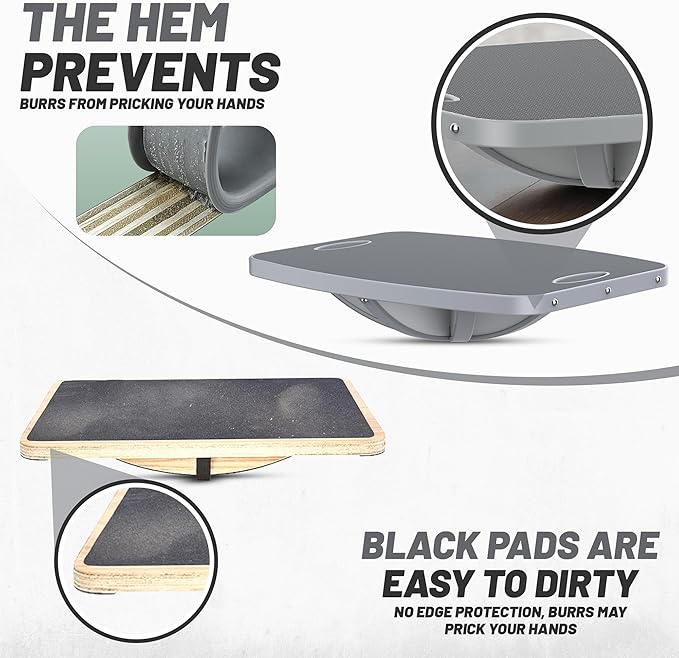 Professional Wooden 360° Rotating Balance Board, Anti-Slip wobble board, 500 lbs Capacity. Perfect for under-desk standing, physical therapy, rehab, core & stability training, and fun for all ages.