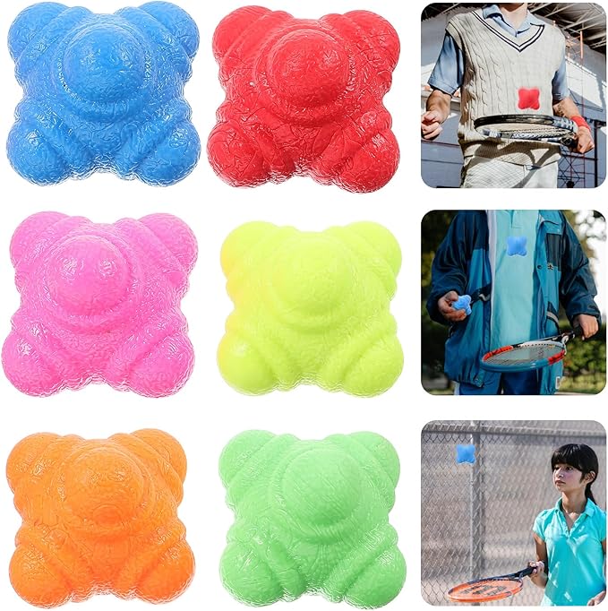 BESPORTBLE 6pcs Hexagonal Reaction Balls Tpr Agility Training Equipment for Hand-eye Coordination Speed Reflex Exercise Fitness Workout