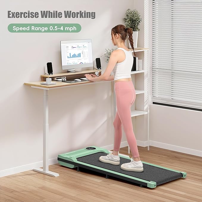 ANCHEER Walking Pads, 2 in 1 Under Desk Treadmill 2.5HP Compact Running Machine with Remote Control, 300lbs Weight Capacity for Home/Gym/Office,Ultra-Quiet, Installation-Free