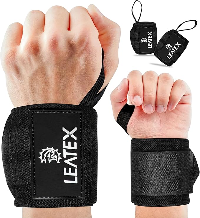 Weight Lifting Wrist Wraps 18" Wrist Support with Heavy Duty Thumb Loop - Best Gym Wrist Wraps for Powerlifting Competition, Strength Training, Bodybuilding - for Men & Women